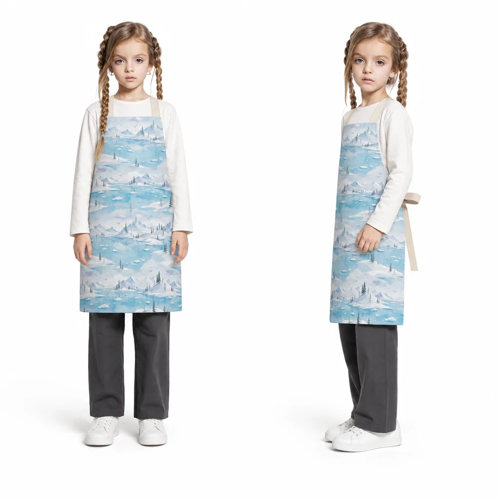 Glacier Blue Lake All-Over Print Apron - worn by model
