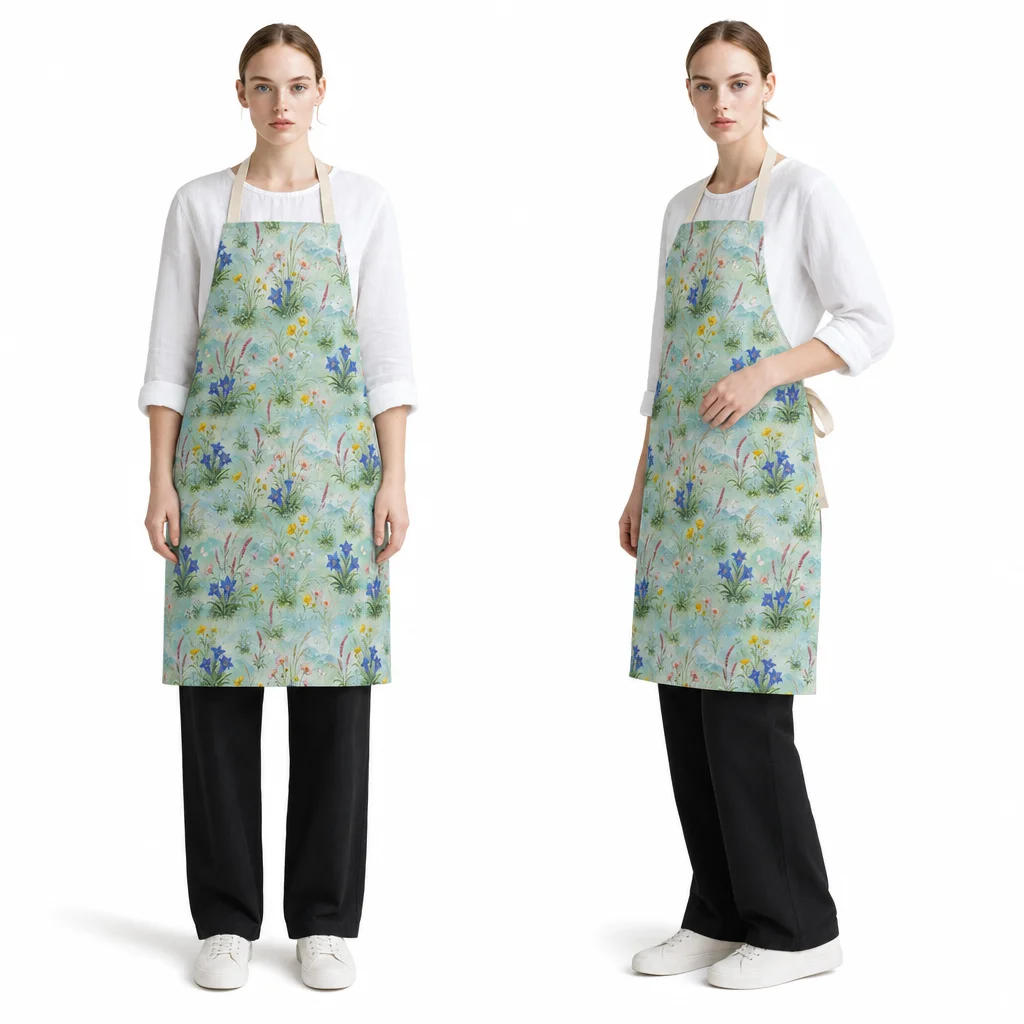 Alpine Wildflower Meadow All-Over Print Apron - worn by model