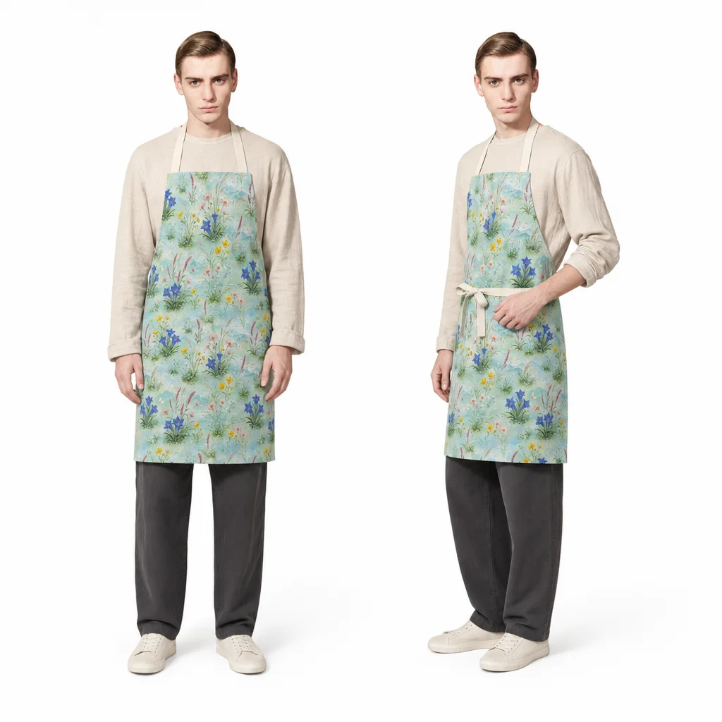 Alpine Wildflower Meadow All-Over Print Apron - worn by model