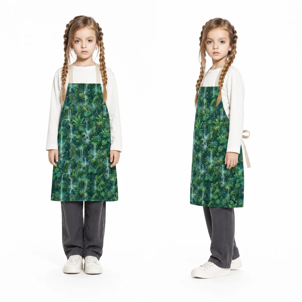 Rainforest Mist Waterfall All-Over Print Apron - worn by model