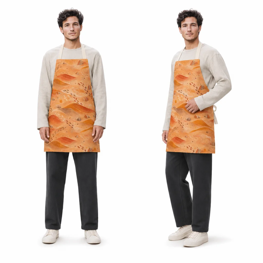 Desert Dune Footprints All-Over Print Apron - worn by model