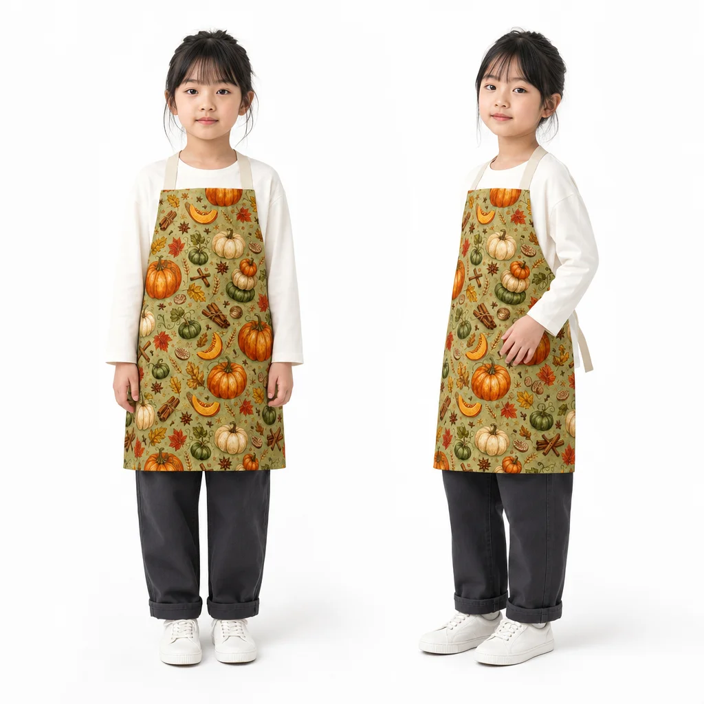 Autumn Pumpkin Spice Harvest All-Over Print Apron - worn by model