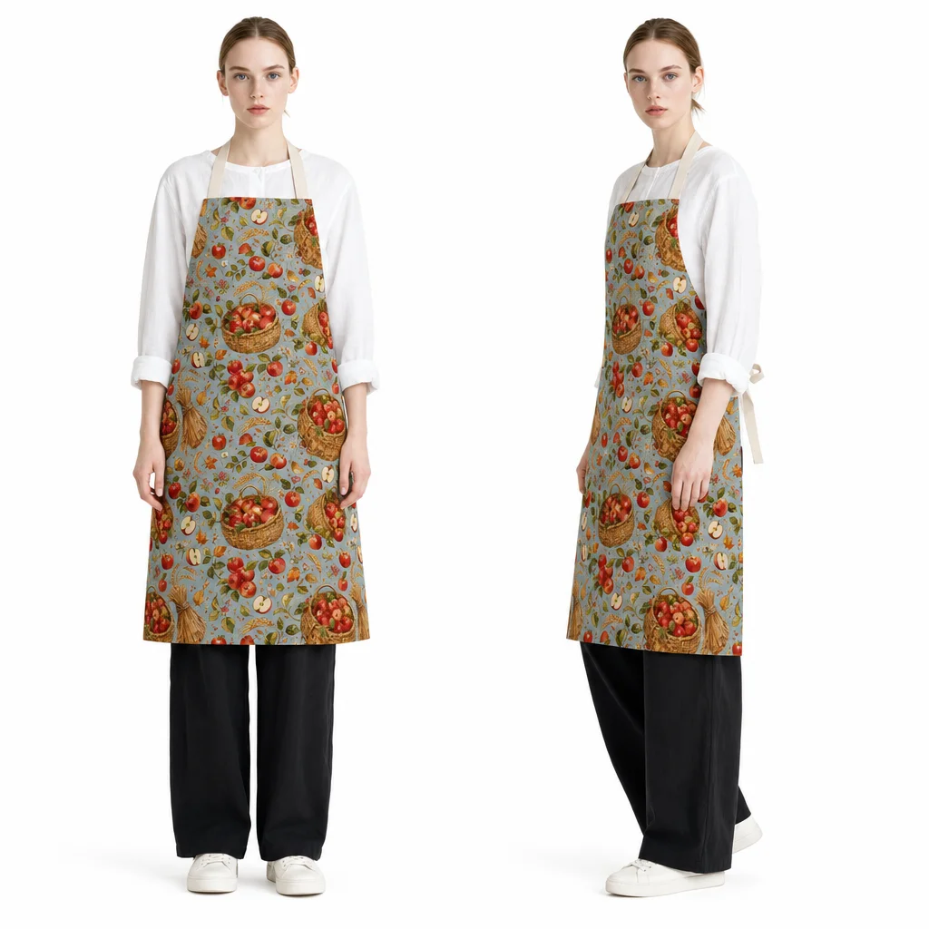 Autumn Orchard Harvest All-Over Print Apron - worn by model