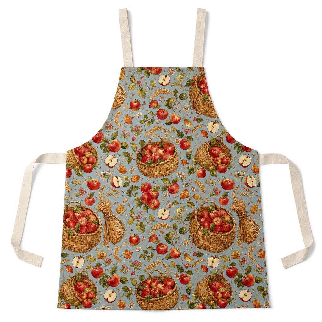 Autumn Orchard Harvest All-Over Print Apron - flat lay