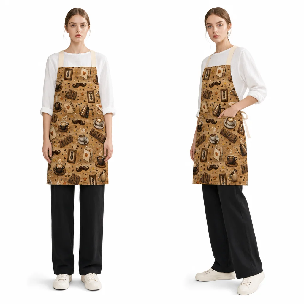 Father's Day Coffee All-Over Print Apron - worn by model