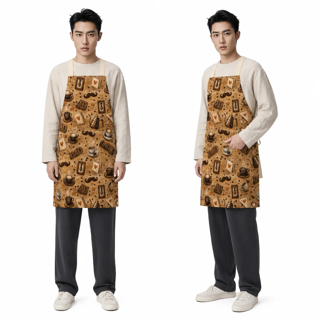 Father's Day Coffee All-Over Print Apron - worn by model