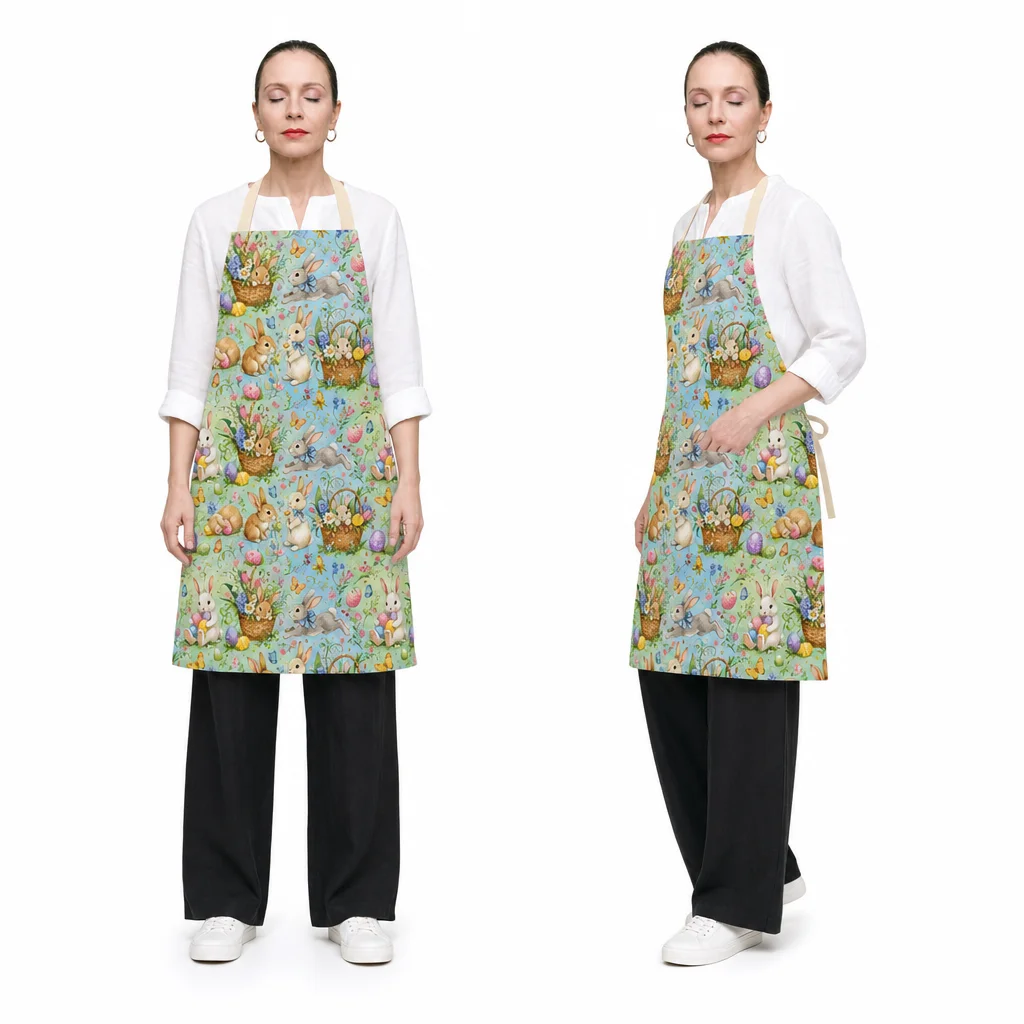 Easter Bunny Spring Basket All-Over Print Apron - worn by model