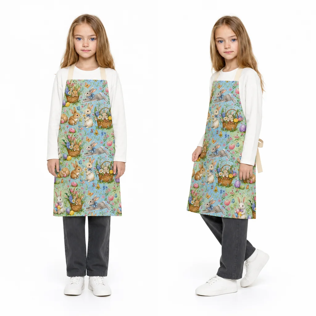 Easter Bunny Spring Basket All-Over Print Apron - worn by model