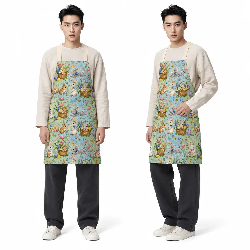 Easter Bunny Spring Basket All-Over Print Apron - worn by model