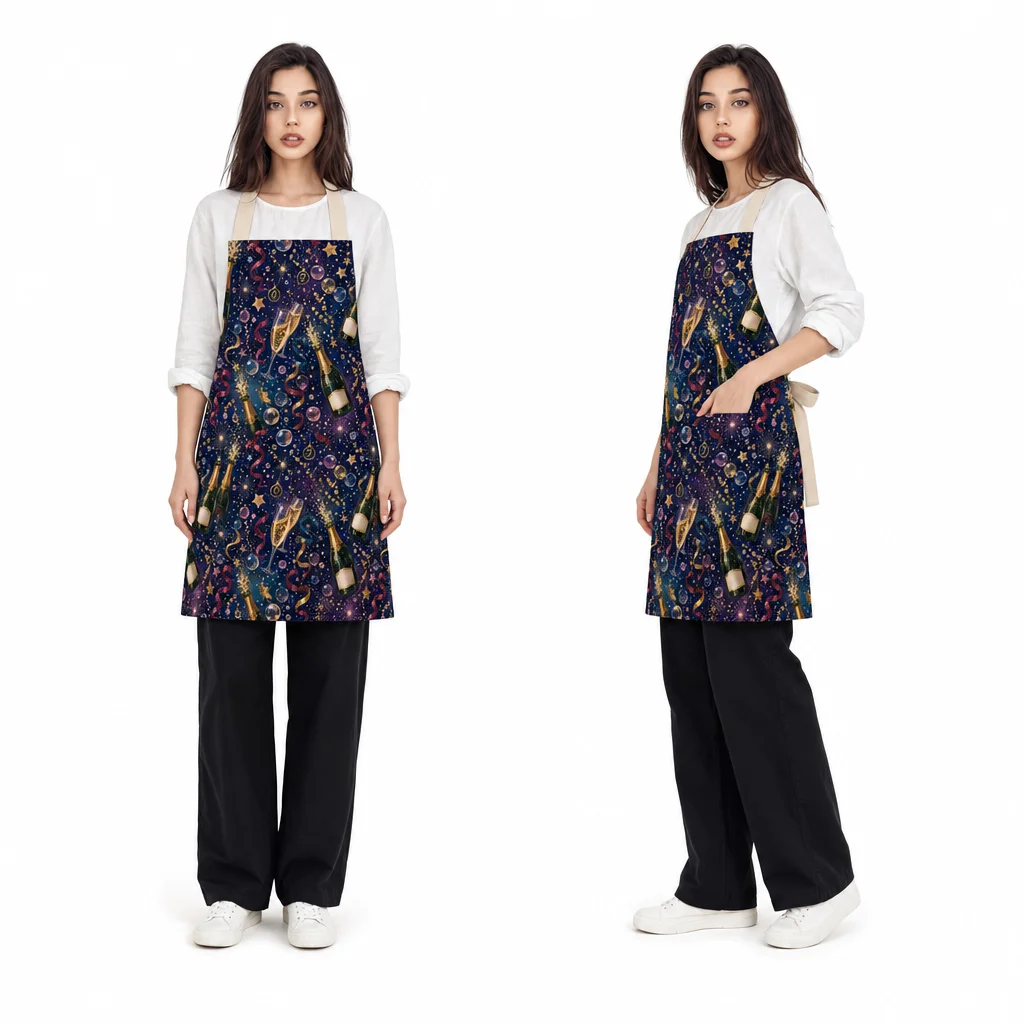 Champagne Starlight Party All-Over Print Apron - worn by model