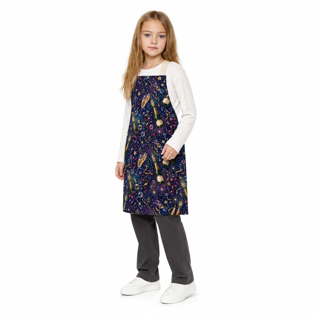 Champagne Starlight Party All-Over Print Apron - worn by model