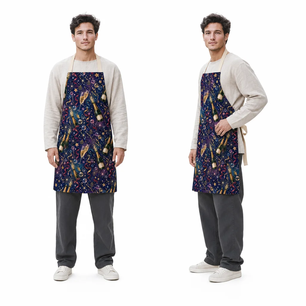 Champagne Starlight Party All-Over Print Apron - worn by model