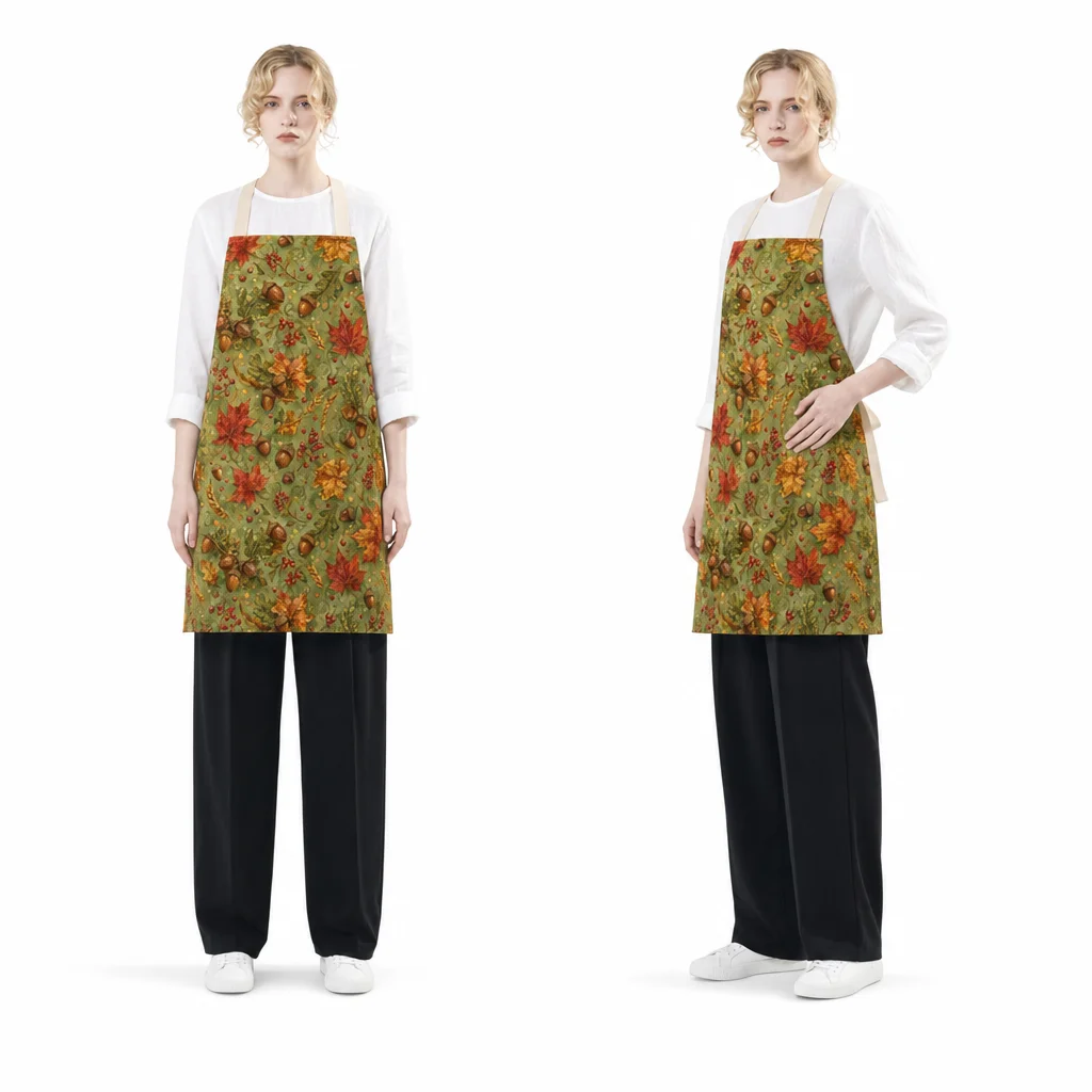 Harvest Woodland Thanksgiving All-Over Print Apron - worn by model