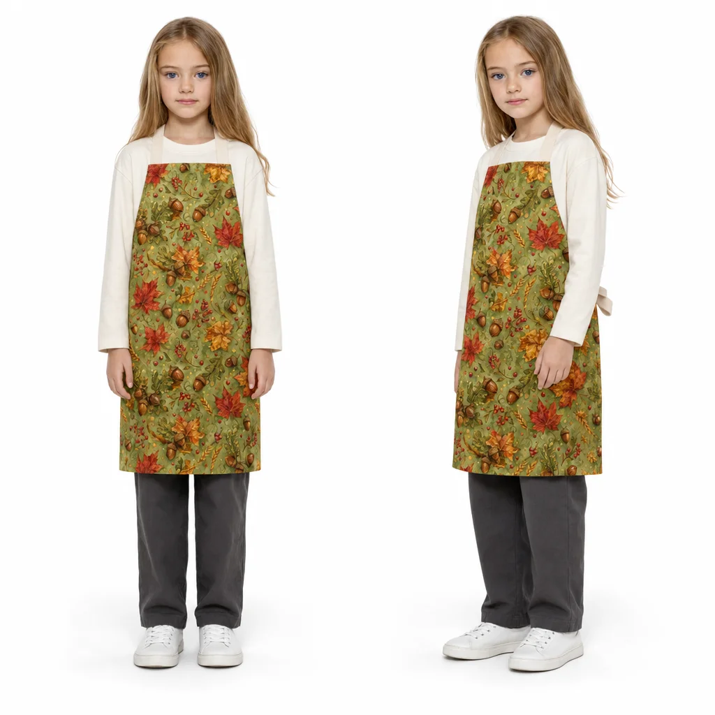 Harvest Woodland Thanksgiving All-Over Print Apron - worn by model