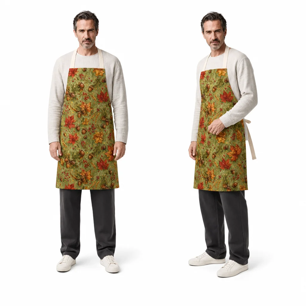 Harvest Woodland Thanksgiving All-Over Print Apron - worn by model