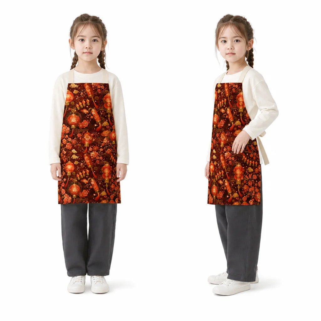 Golden Plum Lantern All-Over Print Apron - worn by model