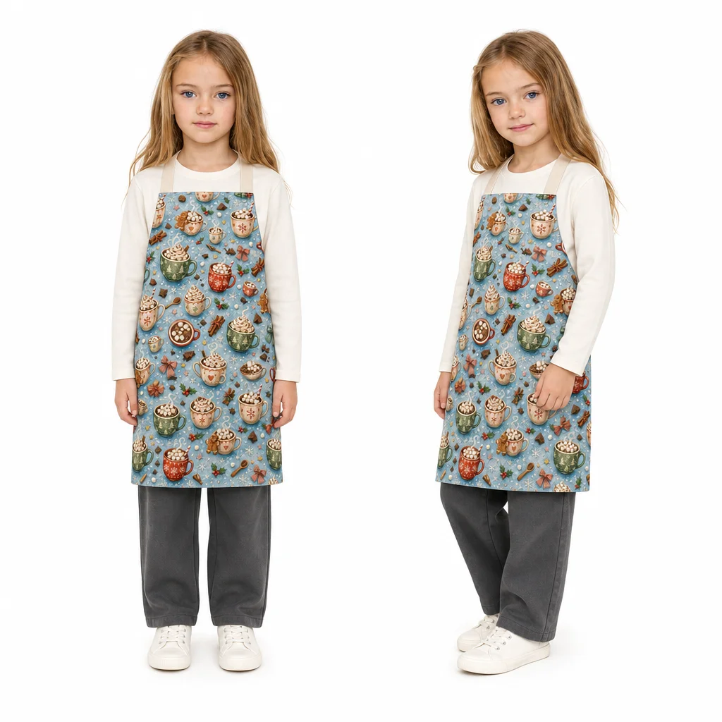 Winter Hot Cocoa All-Over Print Apron - worn by model